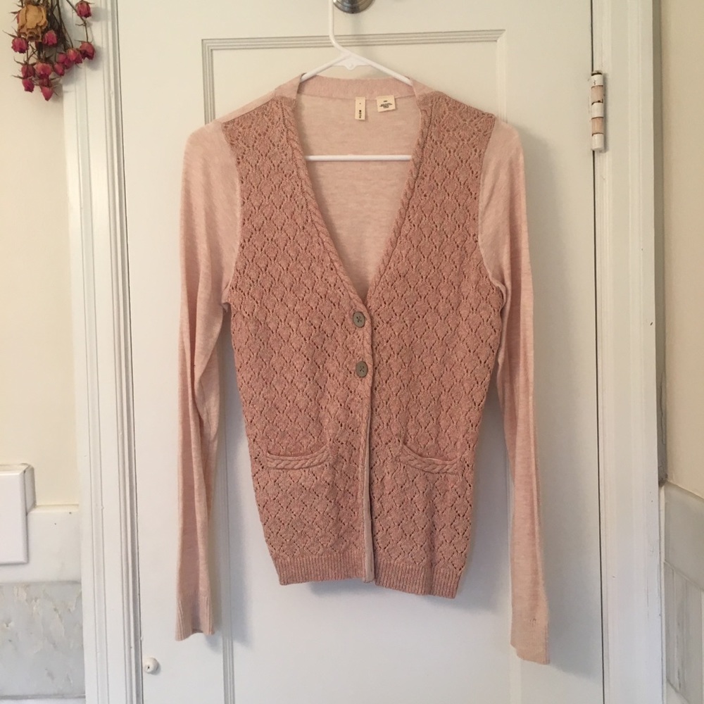 Anthro pale pink cardi NWOT